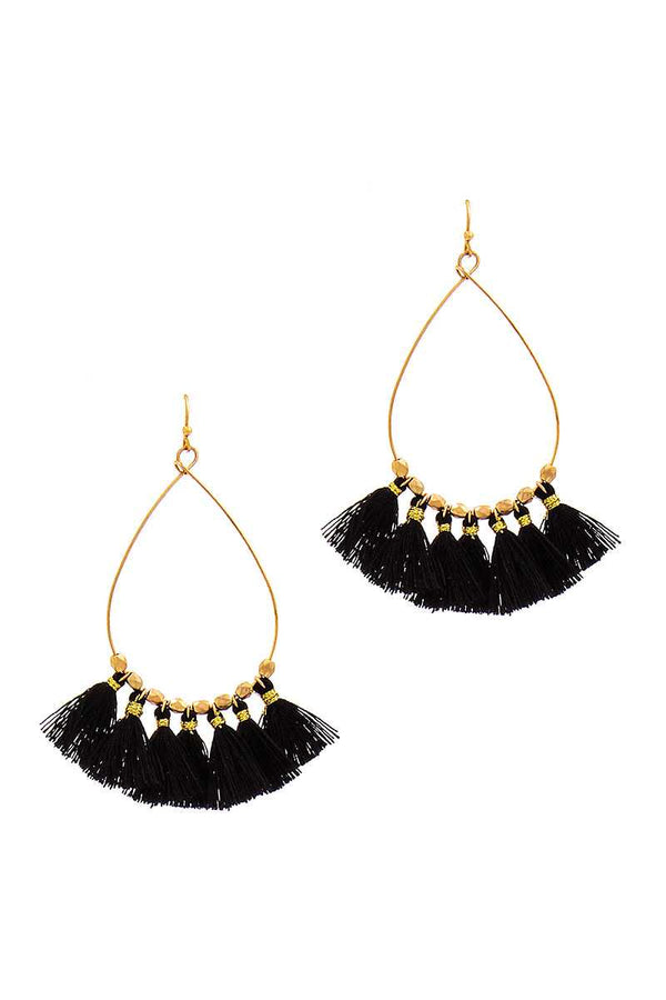 Fashion 7 Mini Tassel Tear Drop Wire Earring - A&A Haute Spot