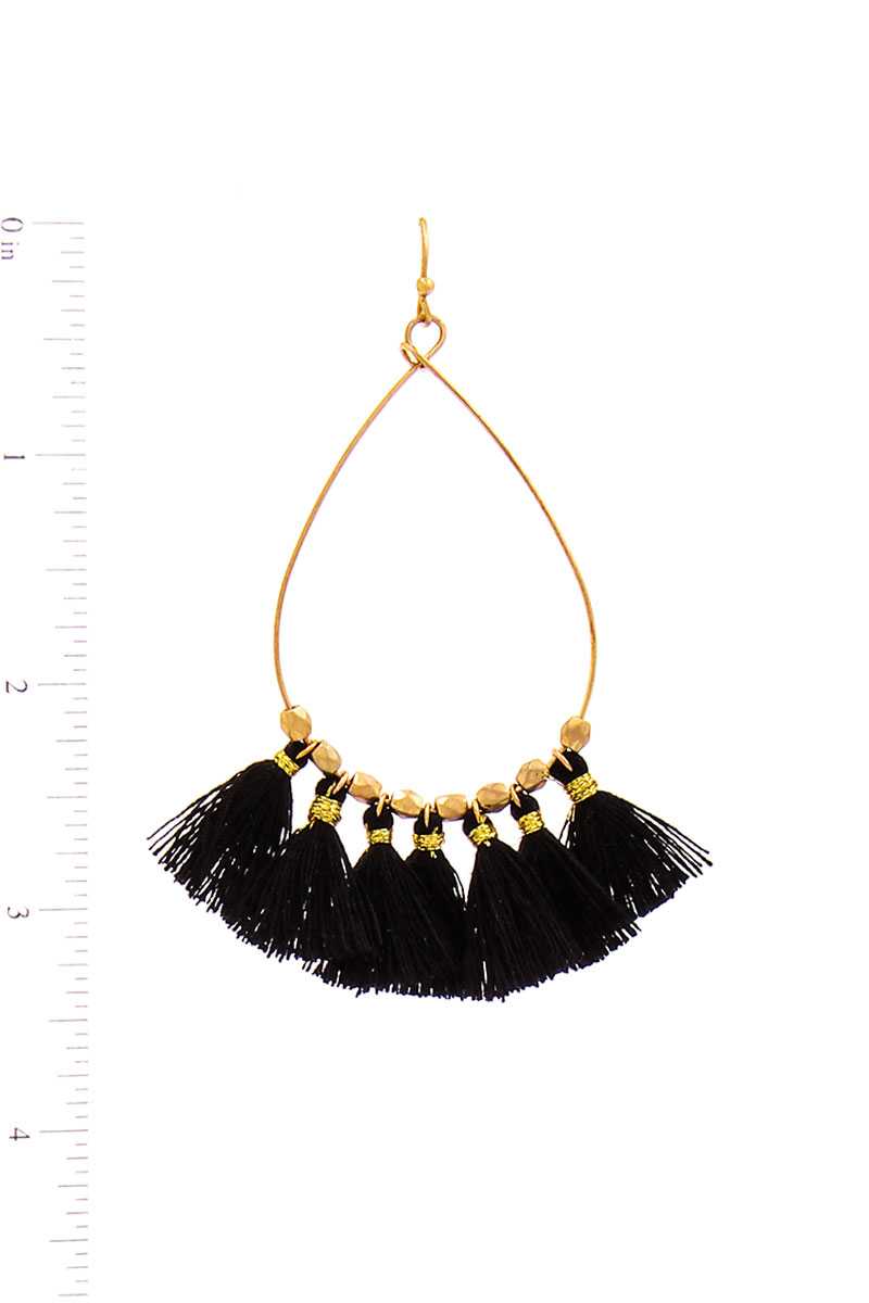 Fashion 7 Mini Tassel Tear Drop Wire Earring - A&A Haute Spot