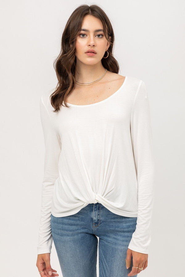 Rayon Span Jersey Front Twisted Top - A&A Haute Spot
