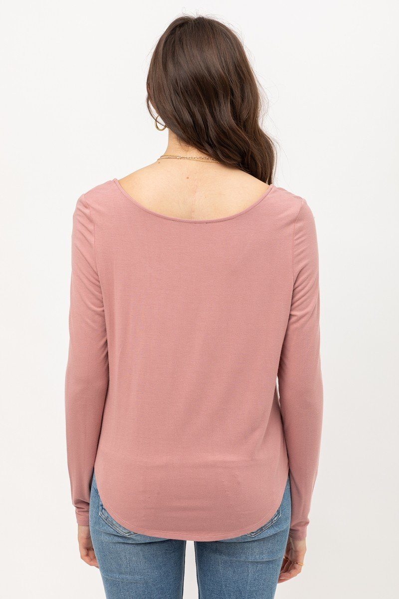 Rayon Span Jersey Front Twisted Top - A&A Haute Spot