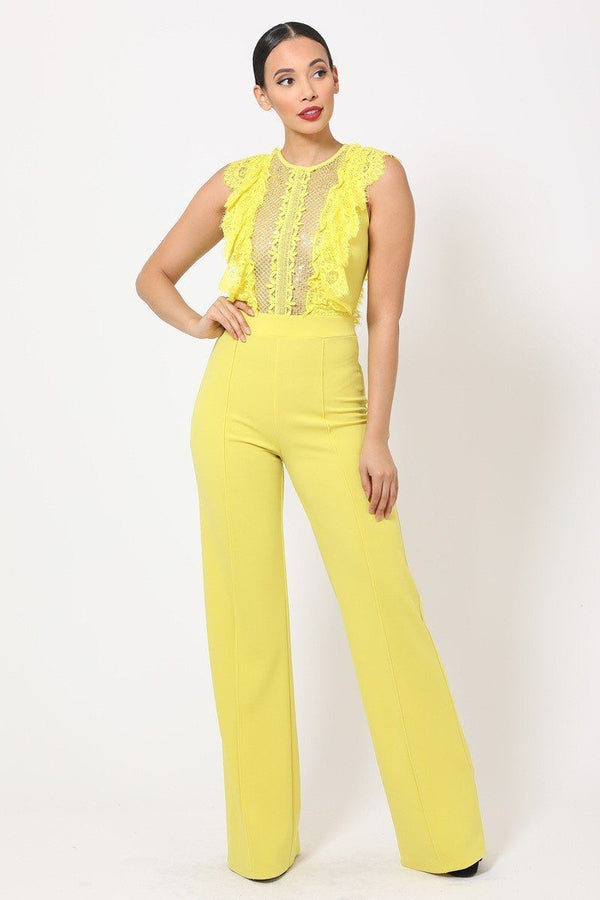 Sheer Mesh Sleeveless Jumpsuit - A&A Haute Spot