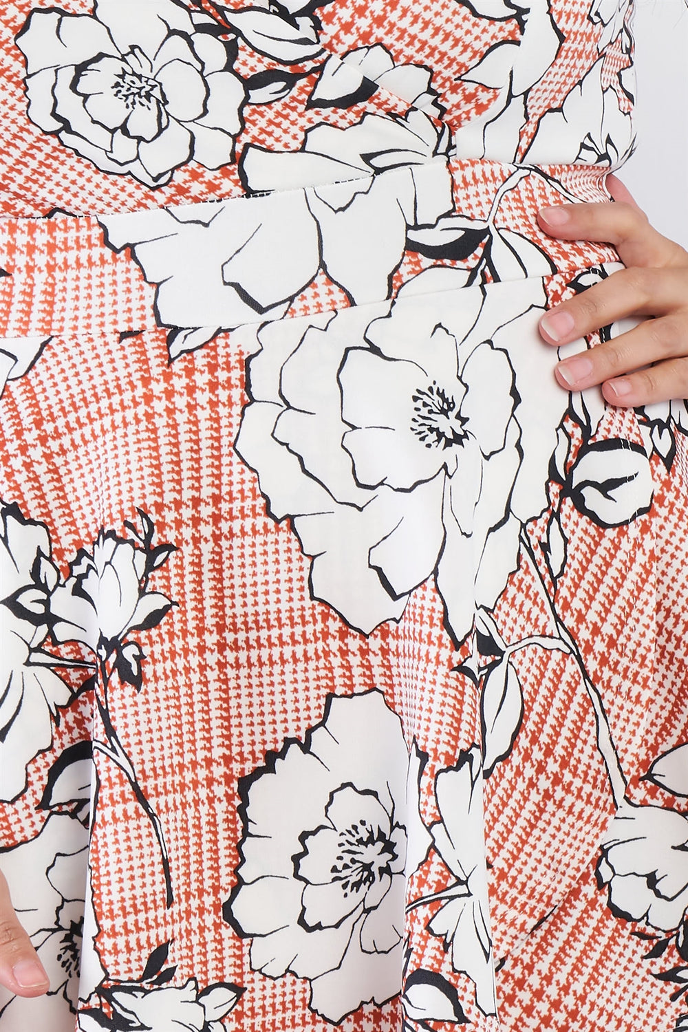 Plus Size Floral Short Skort Mini V-neck Romper - A&A Haute Spot