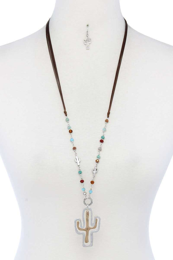 Cactus Pendant Necklace - A&A Haute Spot