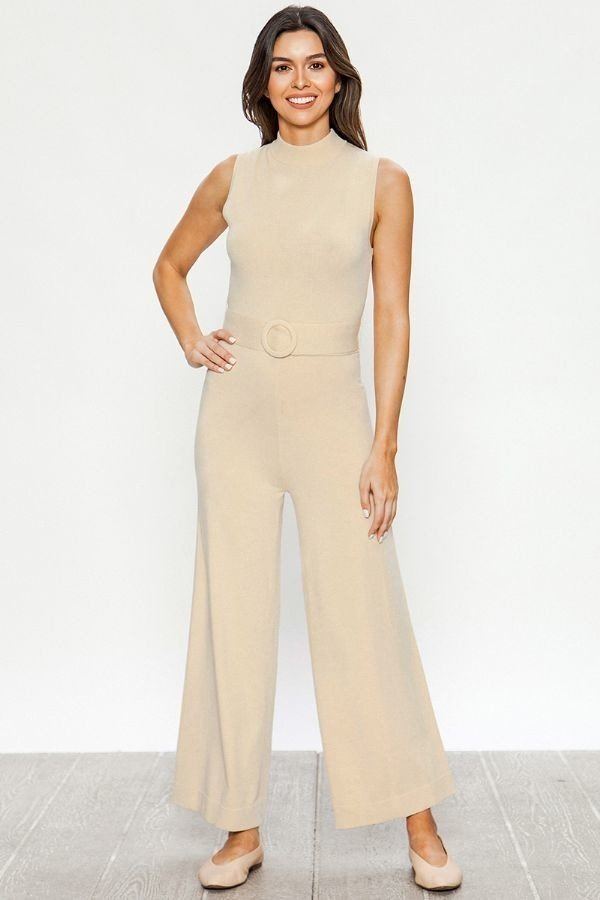 A Sweater Solid Jumpsuit - A&A Haute Spot