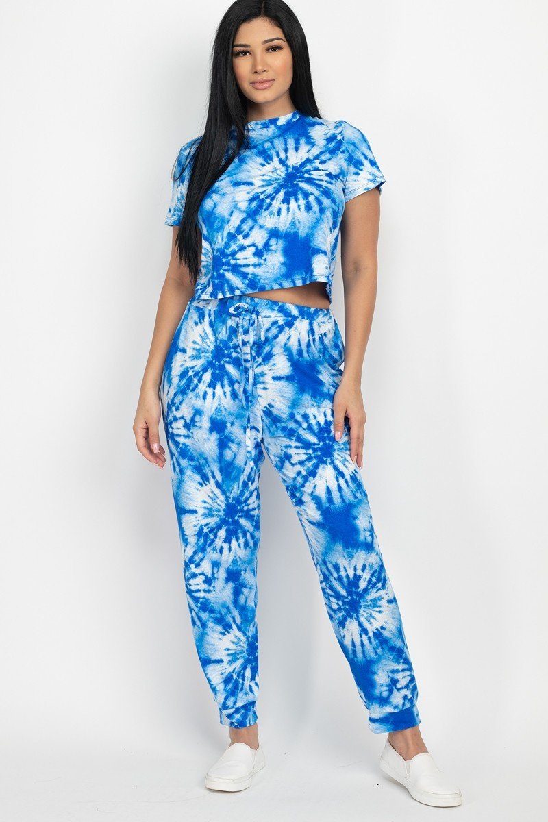 Tie-dye Printed Top And Pants Set - A&A Haute Spot
