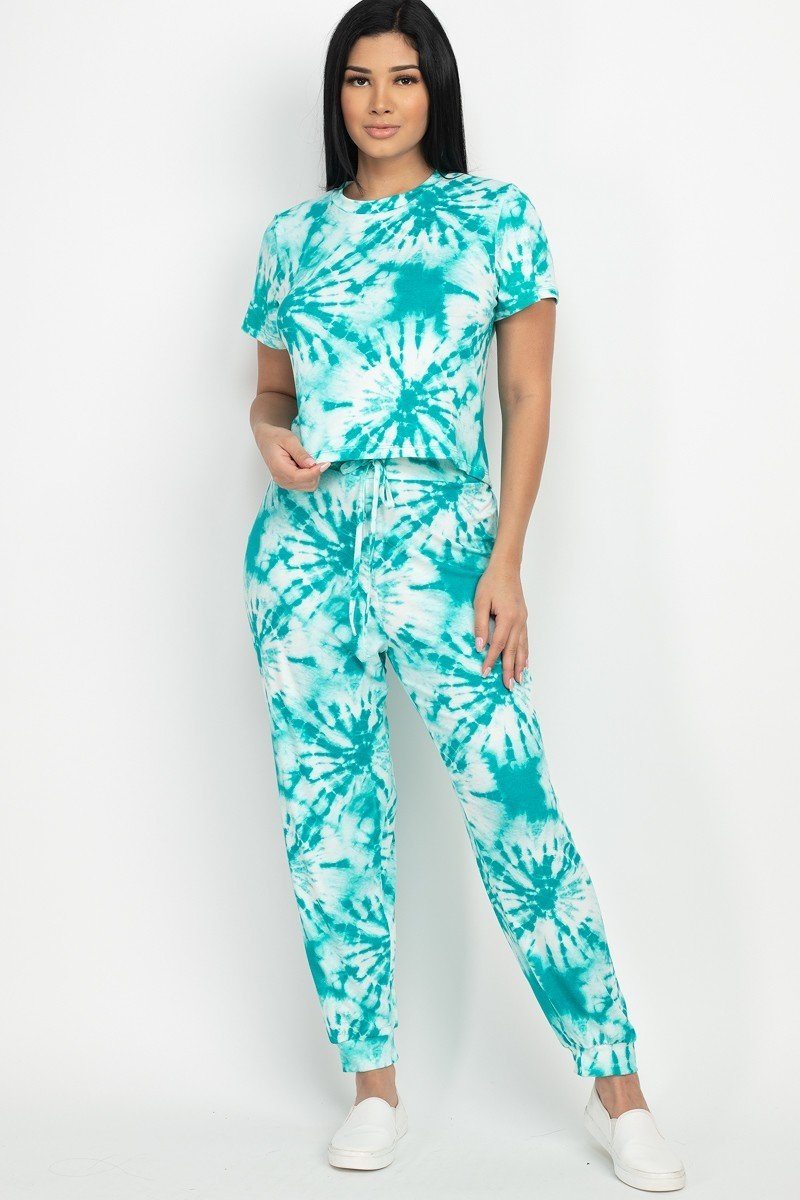 Tie-dye Printed Top And Pants Set - A&A Haute Spot