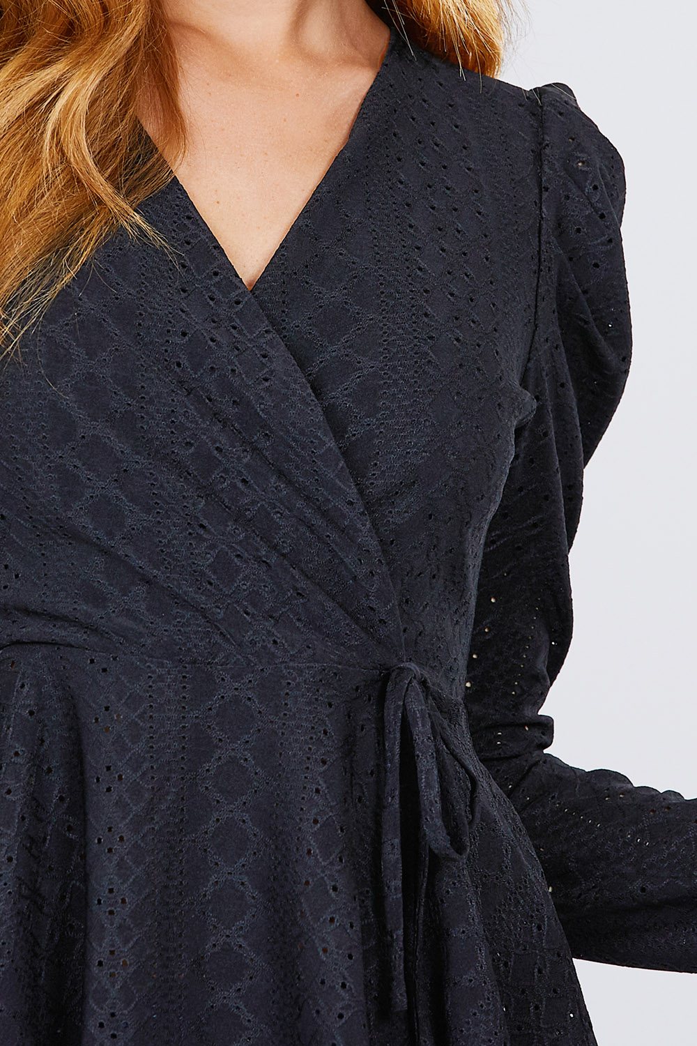 Surplice W/ribbon Tie Peplum Top - A&A Haute Spot