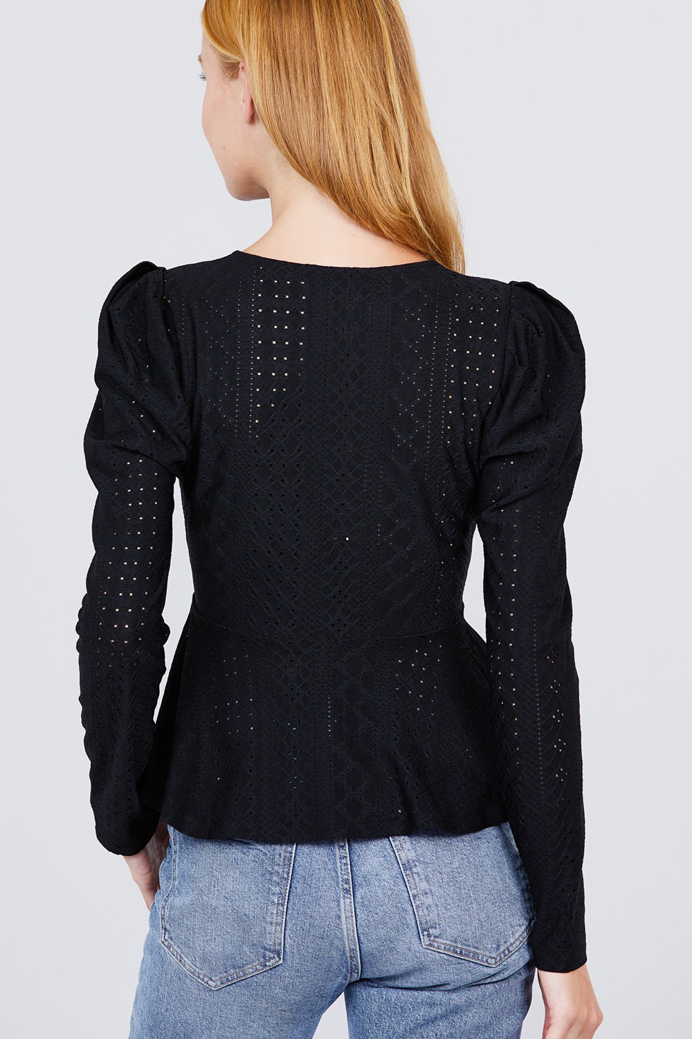 Surplice W/ribbon Tie Peplum Top - A&A Haute Spot