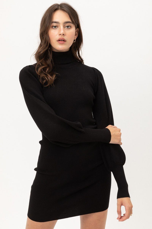 Turtle Neck Sweater Dress - A&A Haute Spot