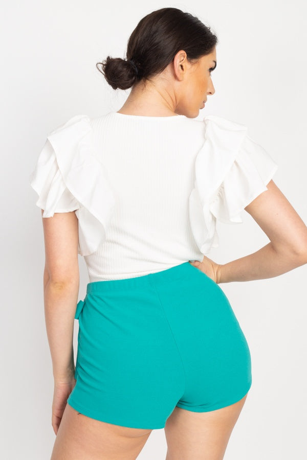 Ruffle Tiered Ribbed Top - A&A Haute Spot