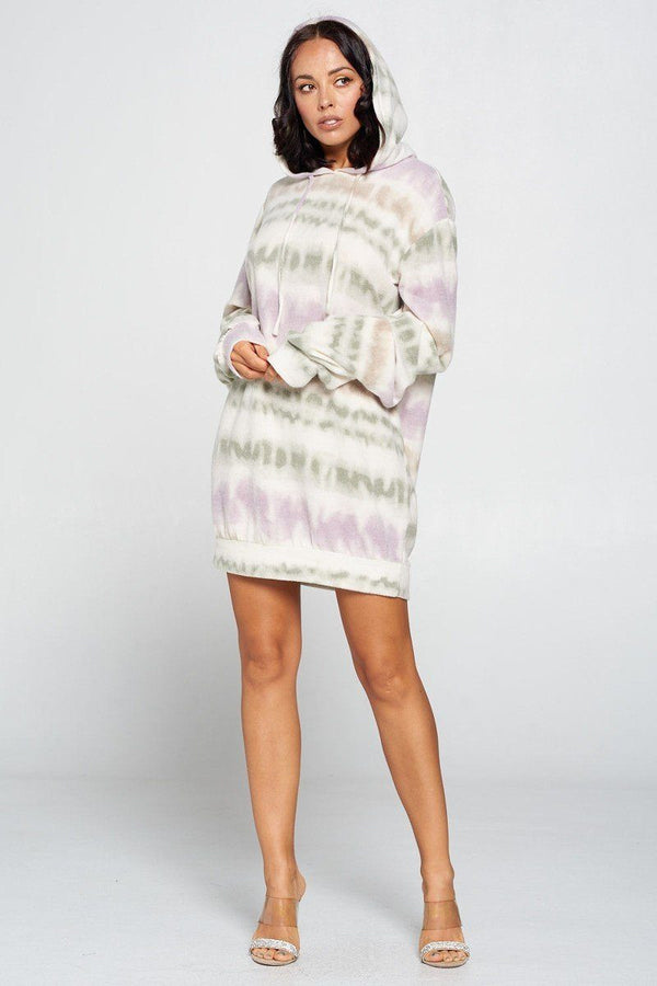 Terry Brushed Print Sweater Dress - A&A Haute Spot