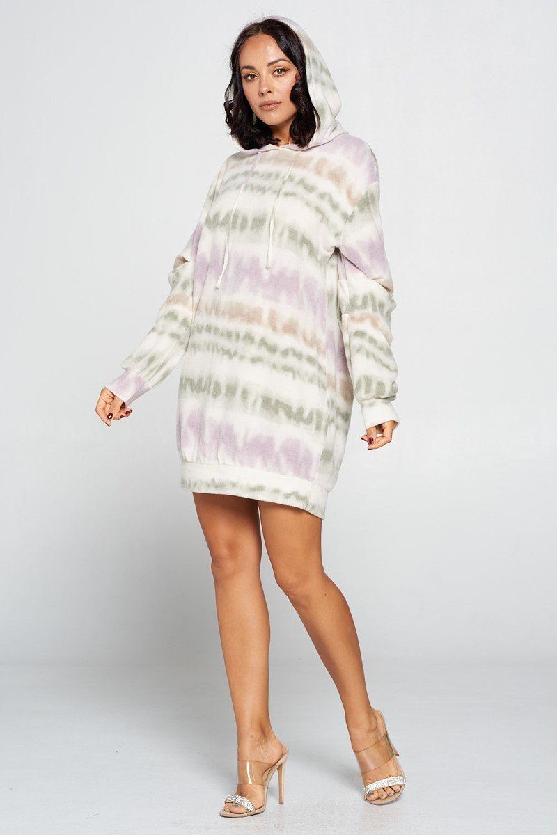 Terry Brushed Print Sweater Dress - A&A Haute Spot