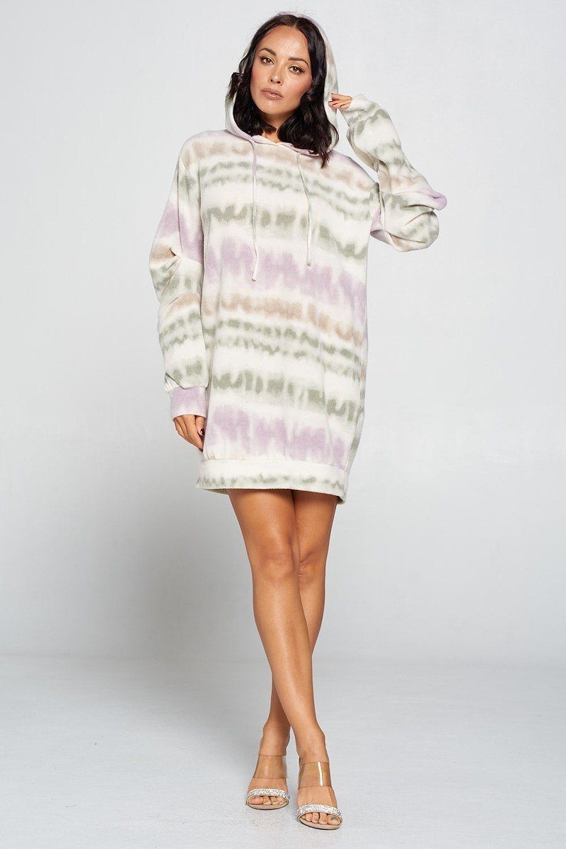 Terry Brushed Print Sweater Dress - A&A Haute Spot