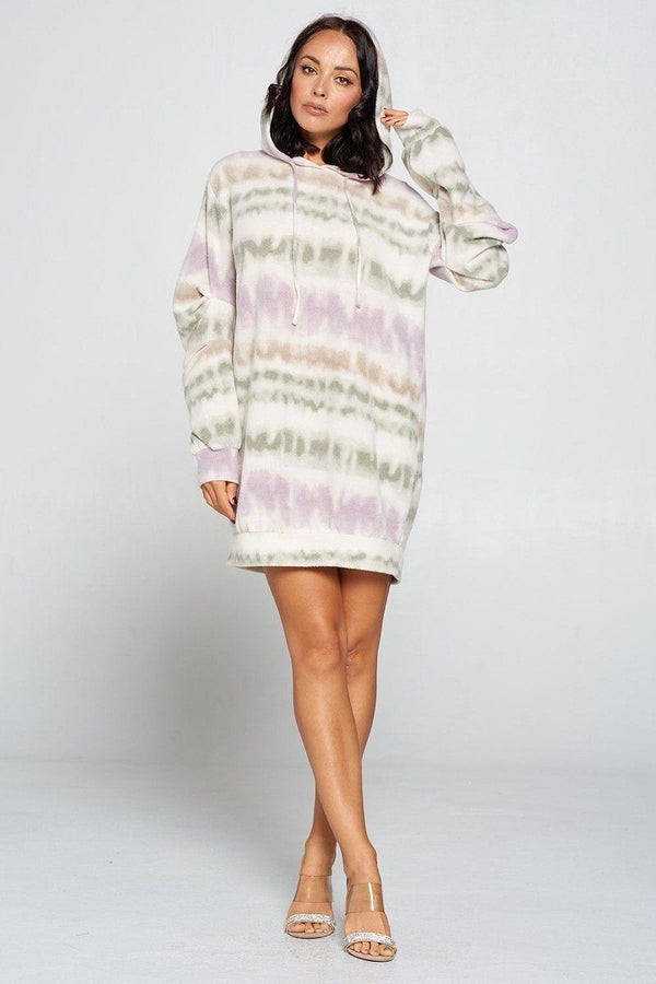 Terry Brushed Print Sweater Dress - A&A Haute Spot